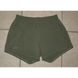 UNDER ARMOUR Olive Green Sz Small Elastic Waist Built In Briefs Running Shorts